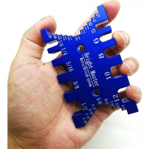 Aluminum Dovetail Jig Tenon Caliper Metric and Imperial Scale Card Gauge Carpentry Router Saw Measuring Ruler for Woodworking