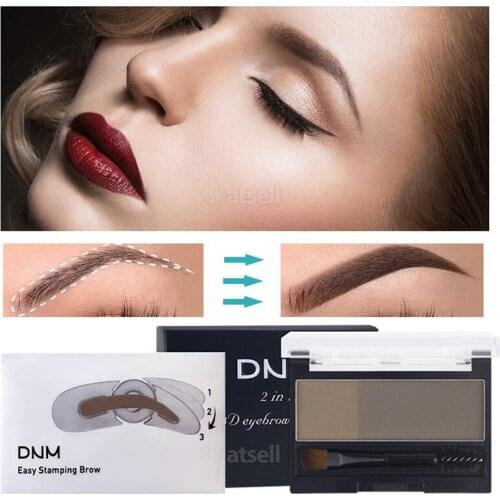 Eyeshadow Cake Makeup 2 Color Waterproof Eyebrow Powder Eye Shadow Eye Brow Palette + Brush Eyebrow Enhancer Professional