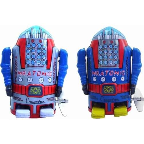 Vintage Children Toys Tin Robots Wind up Toys Home Collection Retro Craft Space Man tin toy
