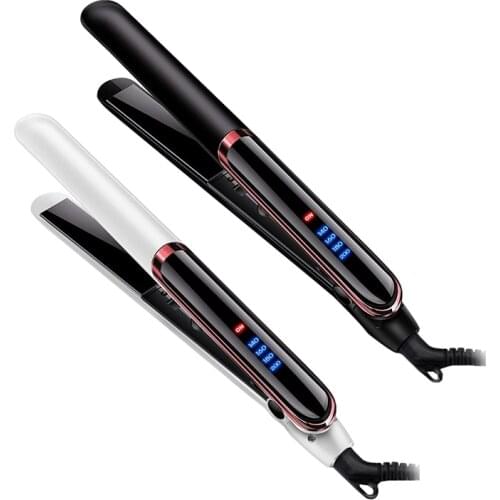 Hair Straightener For Straight Hair Curly Hair Dry-Wet Dual Purpose Flat Iron Led Digital Straightening (Black)