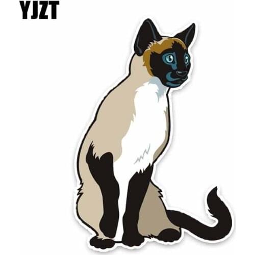 YJZT 10.3*15CM Siamese Cat Feline Kitten Cute Car Decoration Bumper Window Sticker C1-4290