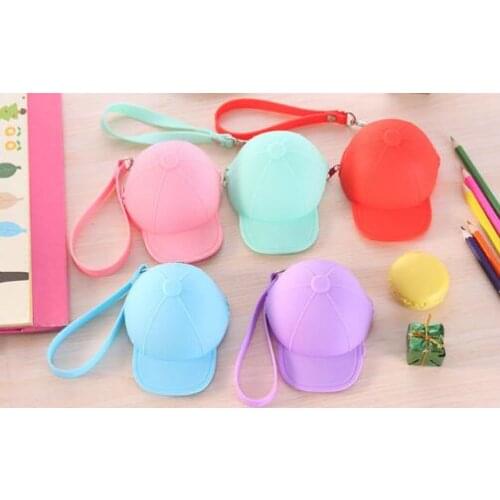 South Korean cute candy color zipper purse mini silicone hat zero purse