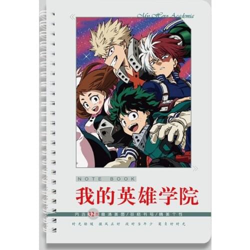 Anime My Hero Academia Notebook Cosplay Cartoons Notebooks Student Personality Notebook Gift for Friends/kids/fans