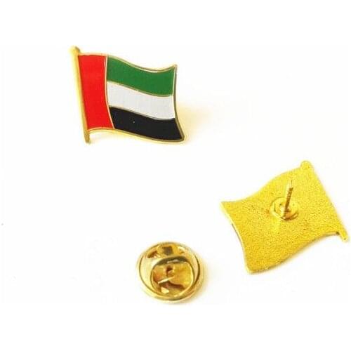 Wholesale UAE flag brooch iron butterfly buckle paint badge badge badge collar needle UAE flag pin Free Shiping