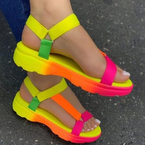2021 INS Hot Sale Women sandals multi colors casual Shoes Woman Flat Dropship Comfortable Sandals Female size 35 -43