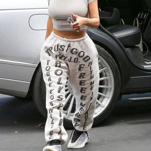 Womens sweatpants Harajuku letter printed trousers jogging pants 2021 drawstring pants Street trend hip-hop sweatpants Autumn