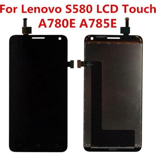 JIEYER For Lenovo S580 LCD A785E A780E Touch Screen Digitizer Panel Assembly Frame replacement parts For Lenovo S580 Display