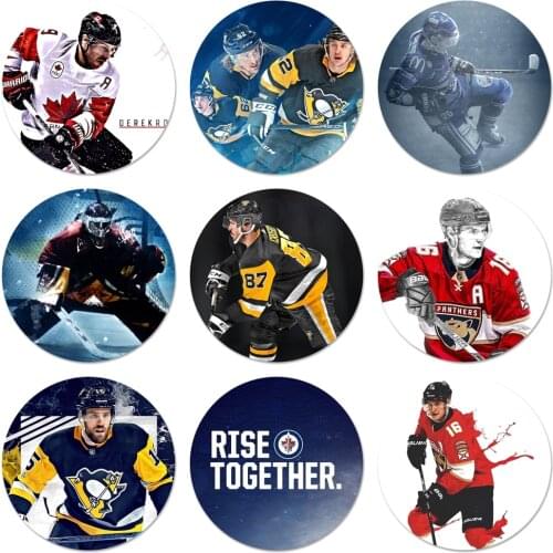 58mm Love Ice Hockey Sport Icons Pins Badge Decoration Brooches Metal Badges For Clothes Backpack Decoration