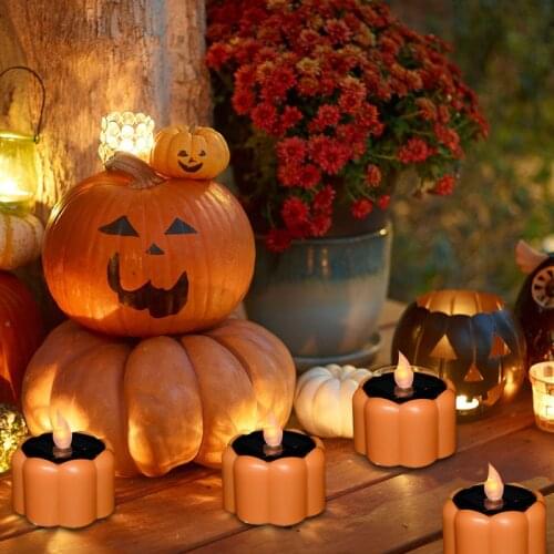 1Pcs Creative LED Candles Pumpkin Lamp Flickering Candle Simulation Flame Candles Night Light Halloween Party Decoration