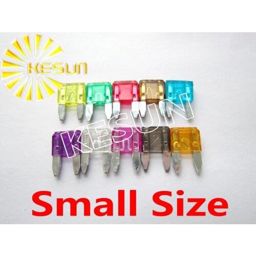 Small Size 1A 2A 3A 4A 5A 7.5A 10A 15A 20A 25A 30A 35A 40A 32V Blue Auto Fuse Car Boat Motorcycle Blade Fuses Resistor x 100PCS