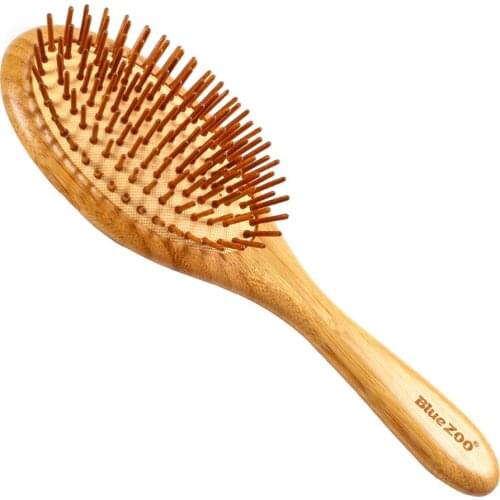 1pc Bamboo Cushion Comb Hair Care Comb Anti-static Hair Brush Comb (Wood color)