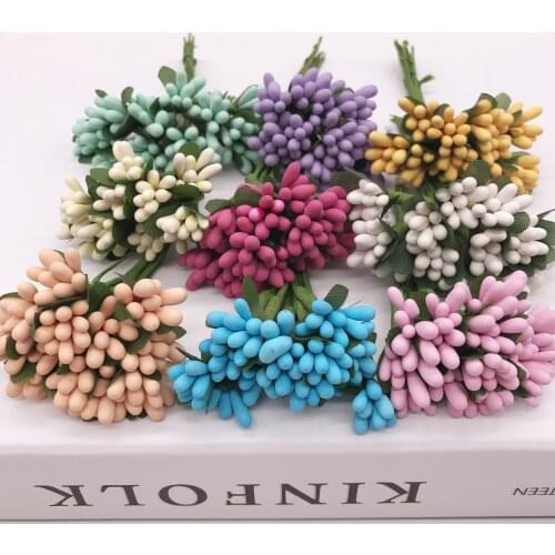 12pcs pearl Berry Artificial Stamen Flower For Wedding Home Decoration Pistil DIY wreath Scrapbooking Craft Fake Flowers