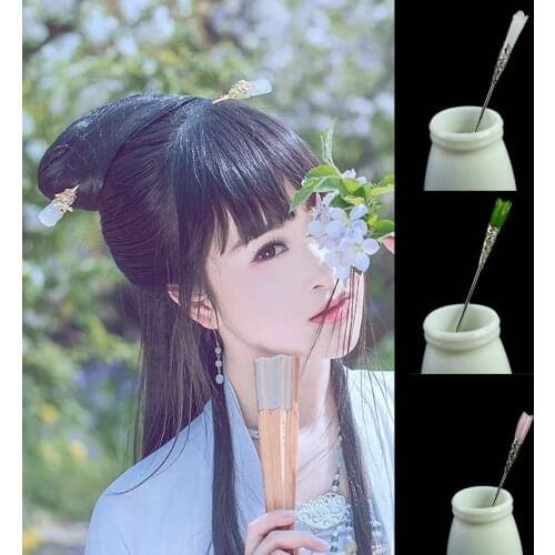 165mm Chinese Retro Hairstick Women Hairpin White Jade Hair Stick Hair Claw Plate Hairpin Hair Styling Accessories