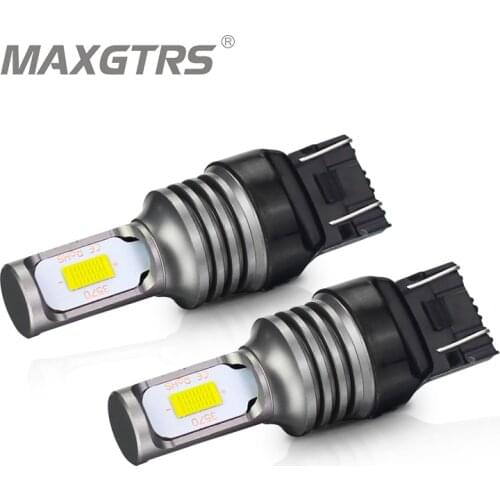 2x Newest 7443 7444 7440 7441 992 W21/5W 3570 LED Bulbs Canbus Reverse Brake Tail RV Turn Signal Lights White Gold 3000K 6000K