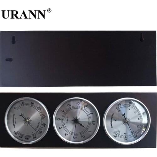3 in 1 Hygrometer Manometer Thermometer Clock With Wooden Frame Base Ornaments/Wooden Weather Station Hotel Instrument