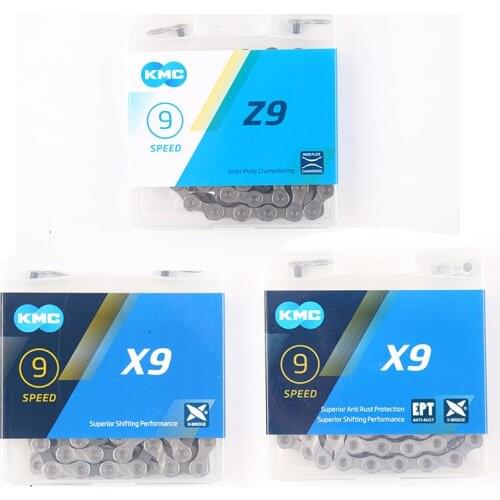 KMC 9 Speed MTB Road Bicycle Bike Chain Z9 X9 EPT 116L 116 Links With Missing Link Power Lock Quick Link
