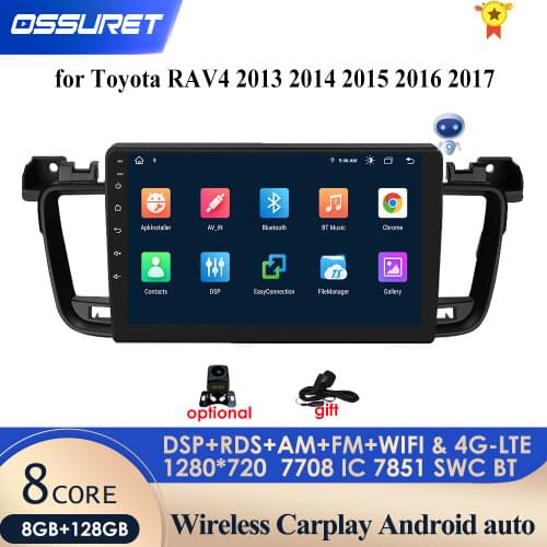 Ossuret 10.1" Android 10 Car radio GPS Navigation for Toyota RAV4 2013 2014 2015 2016 2017 SWC FM CAM-IN BT USB DAB DTV OBD2 PC