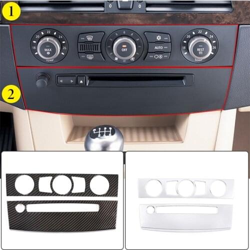 Car Console Air Conditioner Volume Button CD Panel Decorative Frame Cover For BMW 5 Series E60 2004-2010 Interior Accessories
