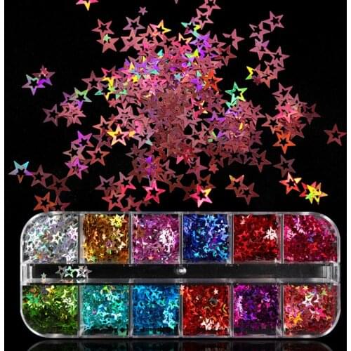 12 Grid Glitter Flakes Sequins Letter Star Shiny Sequins for Epoxy Resin Mold Clay Slime Filler Jewelry Making Components DIY