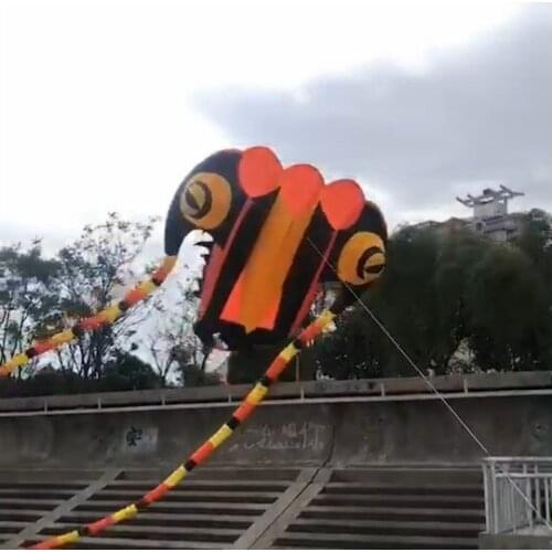 Large ripstop nylon fabric kite chinese kites sale trilobite cartoon elves beach toys rainbow parachute inflatable animal huge