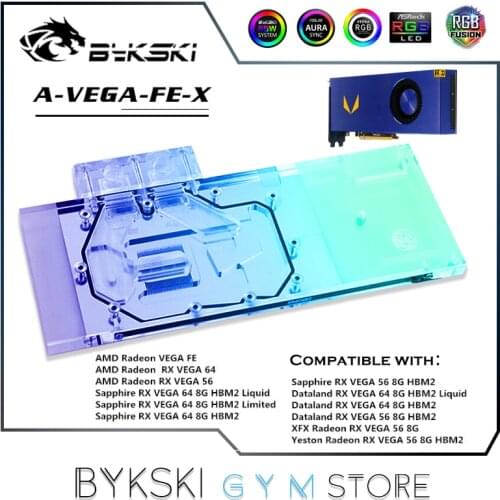 Bykski Full Coverage GPU Water Block For AMD Radeon Vega Frontier Edition Graphics Card VGA Radiator,5V/12V M/B SYNC A-VEGA-FE