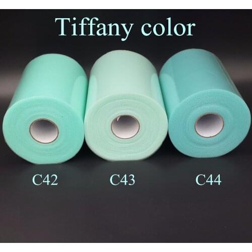 Tiffany color TULLE Roll Spool 6"x100yd Tutu Wedding Gift Craft Bow Sheer Mesh Organza Ribbon Wedding decoration Party Gift Bow