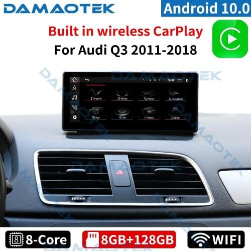 DamaoTek 10.25" Android 10.0 8+128 GB car multimedia GPS for AUDI Q3 2011-2018 android multimedia tablet player Radio Stereo
