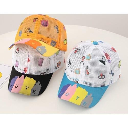 Childrens cap summer thin boys baseball cap spring and summer girls cap spring and summer baby child shading