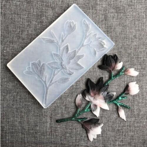 New Retro flower crystal drop gel silicone mold, soft pottery clay turned sugar gypsum car decoration modeling tool