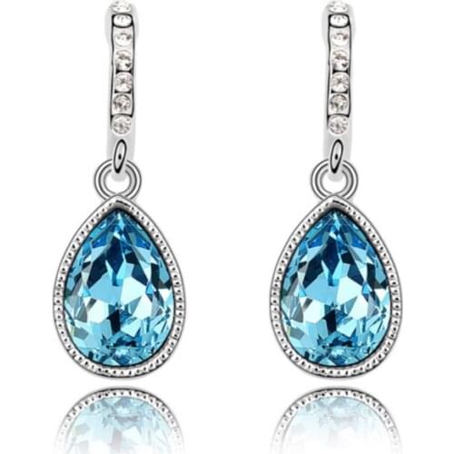 Water tear crystal Earrings Ear Clip fashion jewelry women girl accessories party wed dropshipping Brand top quality