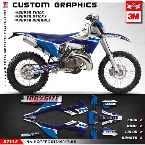 KUNGFU GRAPHICS Personalized Stickers Motocross Decals Kit Fit TE FE TX FX FS TC FC 125 300 350 450 2017 2018 2019, Dark Blue