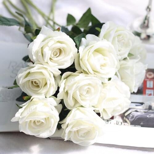 5/10Pcs 8cm Artificial Silk French Rose Floral Bouquet Fake Flower Arrange Table Wedding Flowers Decor Party accessory Flores