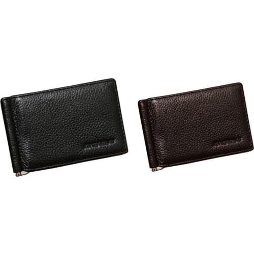 JINBAOLAI Men Real Wallet With Money Clip Bifold Black Quality Guarantee Soft Leather Wallet Male Practical