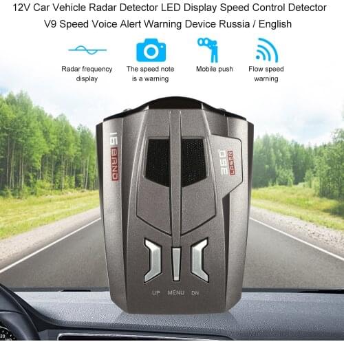 KKMOON LED Display Car Radar Detector English/Russian Speed Control Detector V9 Speed Voice Alert Warning Device