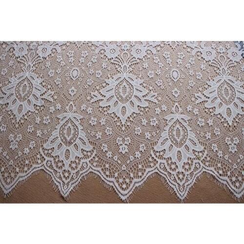 300cm wide 150cm Black/White Voile Lace material Embroidered Eyelash Fabric DIY Gift Clothing Accessories