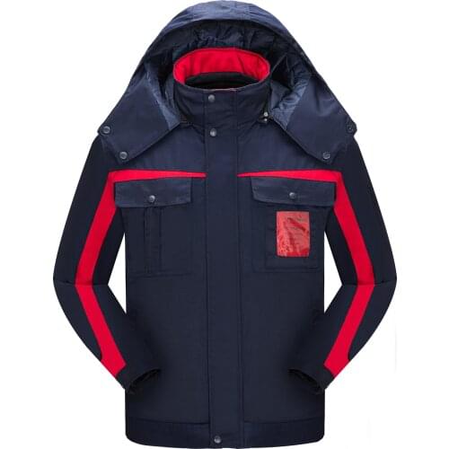 Color-blocking jacket cotton jacket detachable outdoor labor insurance clothing mens and womens workwear jacket GYJ8602