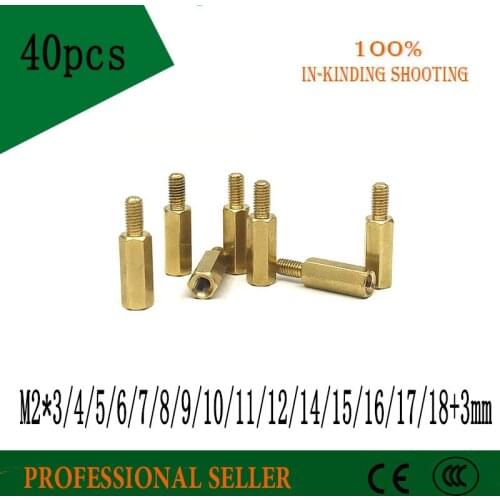 M2*3/4/5/6/7/8/9/10/11/12/13/14/15/16/17/18+3mm Female Brass Standoff Spacer Copper Hexagonal Stud Spacer Hollow Pillars