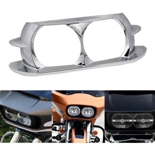 Motorcycle Chrome Headlight Bezel Scowl Outer Fairing Cover For Harley Road Glide 2015-2018 2016 2017