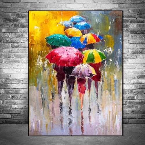 Landscape in the Rain Paintings Print on Canvas Modern Portrait Canvas Art Posters and Prints Abstract Wall Art Pictures Cuadros
