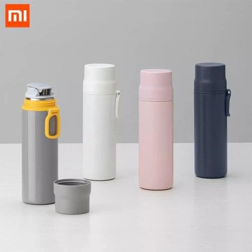 New Arrival Xiaomi 450ml Super Temperature Locking Thermal Cup 316 Stainless Steel Vacuum Dual purpose Cover With Portable Ring