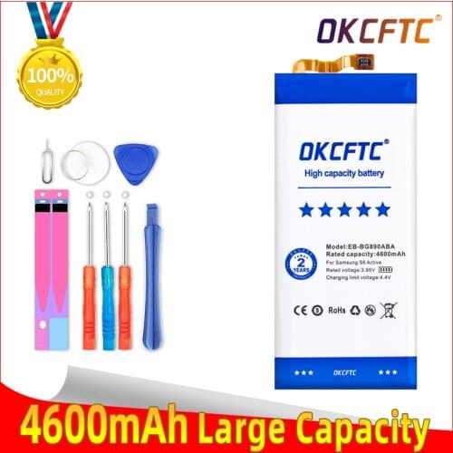 OKCFTC Original Replacement Battery EB-BG890ABA For Samsung Galaxy S6 Active G890A G870A Authentic Phone Battery 4600mAh