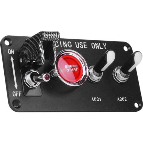 Jtron car switch panel 12v 20A 4 in 1 toggle switch panel on-off-on 3 position car engine start button Ignition Switch