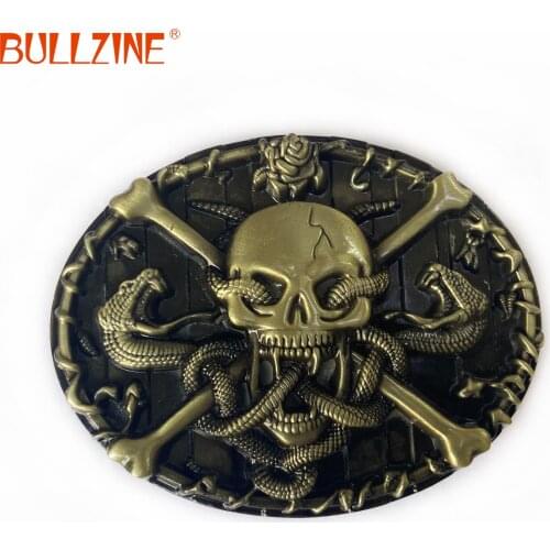 The Bullzine belt buckle with pewter finish FP-03344 with continous stock suitable for 4cm width belt