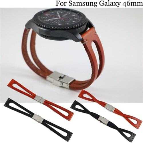 22mm Retro Leather watch strap Band for Samsung Gear S3 /Galaxy 46mm for huawei watch GT bracelet bands for Amazfit Stratos 2S
