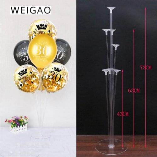 WEIGAO 30 40 50 60 Anniversary Balloons Happy Birthday Decorations Adult Number Helium Balloon Stand 30 40 50 60 years old Decor