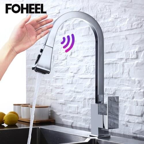 FOHEEL Touch Faucet Sensor Water Mixer Smart Touch Kitchen Faucets For Kitchen Water Tap Sink Mixer Rotate Modern Design