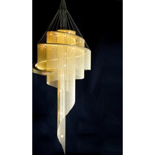 LED Art Deco Reto Vintage Aluminum Chain Designer Pendant Lights.Pendant light Suspension Luminaire Lampen For Dinning Room