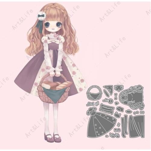 Cute Lovely Girl Hot New Metal Cutting Dies Stencils for Making Scrapbook Album Birthday Paper Cards Embossing festival Cut Die