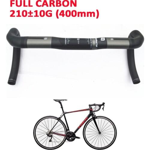 Bicycle Drop Bar Full Carbon Matte BentHandlebar for Road Racing Bike Inner Routing 400/420/440mm Bicycle Spare Parts Accessory
