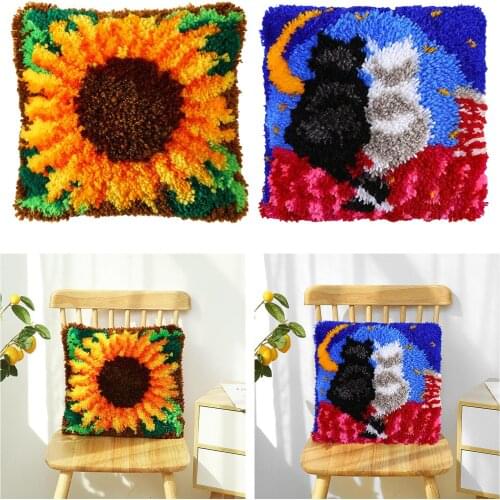 Latch Hooking Kit DIY Embroidery Cross Stitch Needlework Tools for Rug Carpets